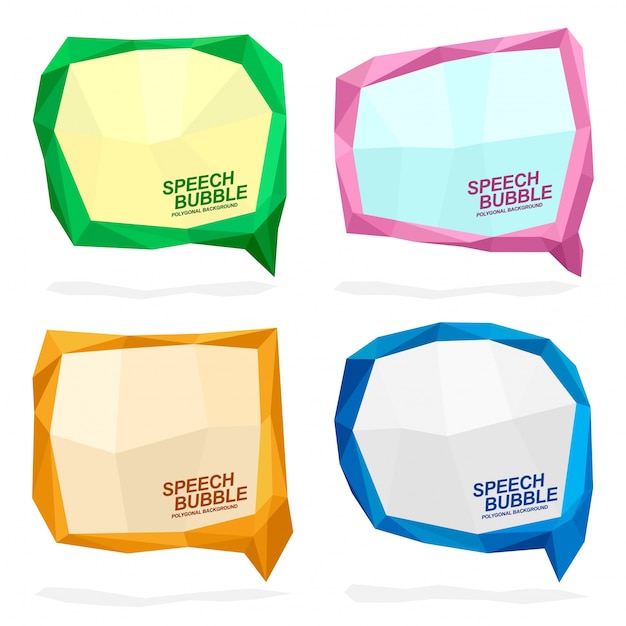 Vector low poly geometric speech bubble