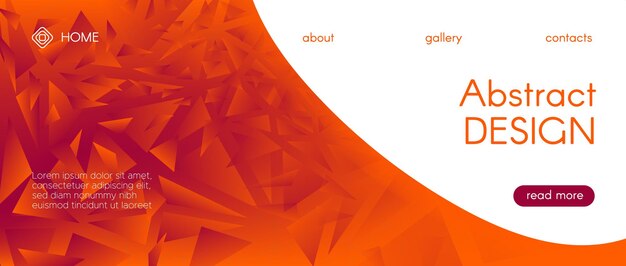 Low poly gradient banner abstract geometric web page template