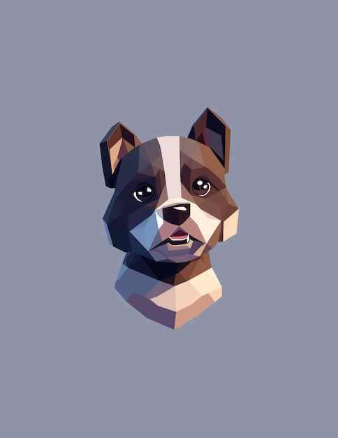 Vector low poly hond headshot