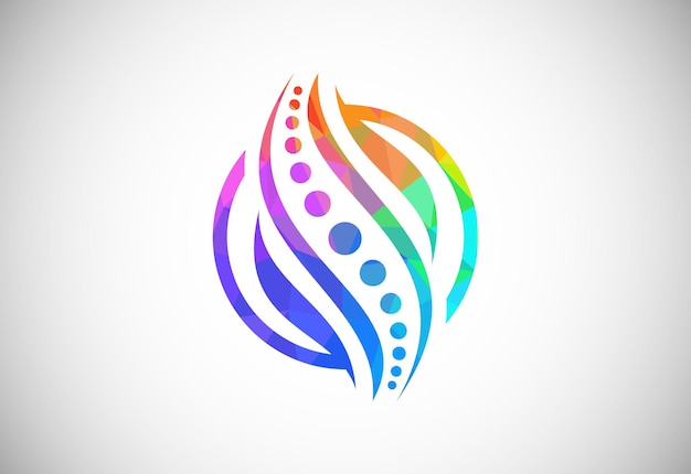 Шаблон дизайна логотипа концепции низкополигональной медицинской хиропрактики