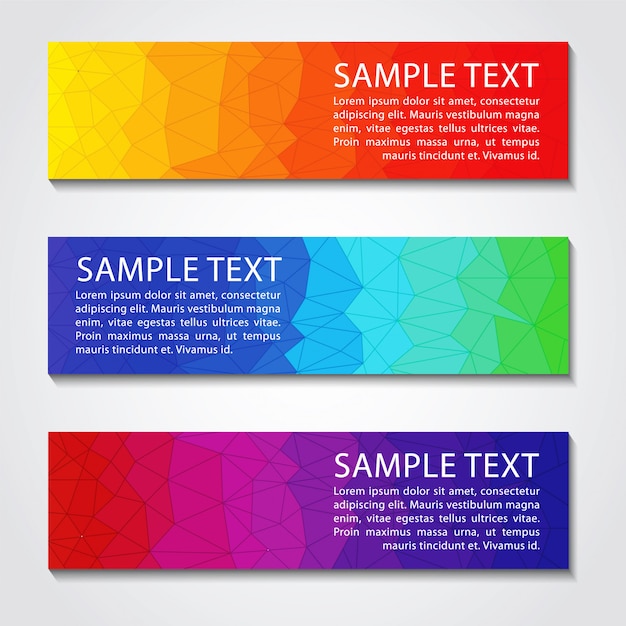 Vector low poly rainbow colorful vector banner