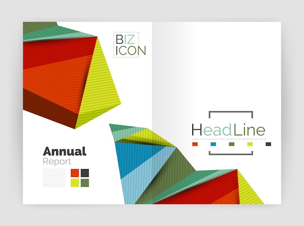 Low poly shapes design for business brochure template