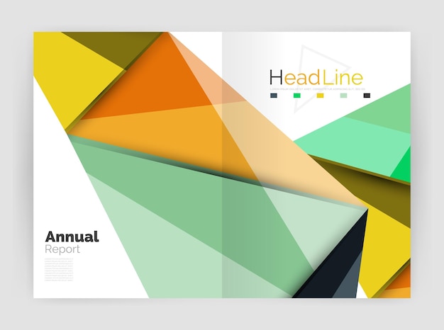 Low poly shapes design for business brochure template