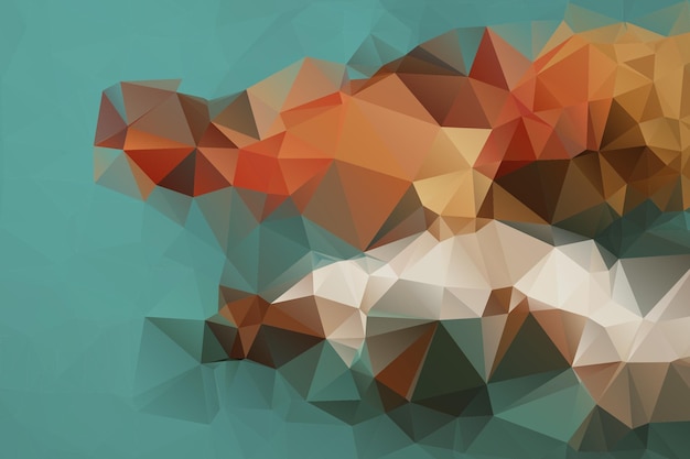 Vector low poly triangular background in bright rainbow colors