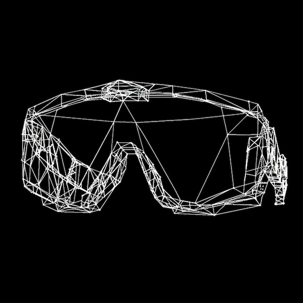 Vector low_poly_wire_outline_geometric_illustrationvirtual_reality