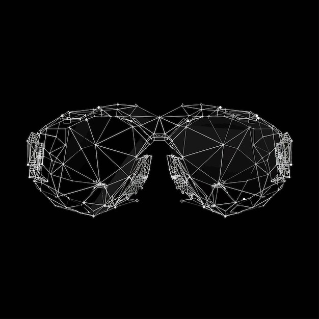 Vector low_poly_wire_outline_geometric_illustrationvirtual_reality