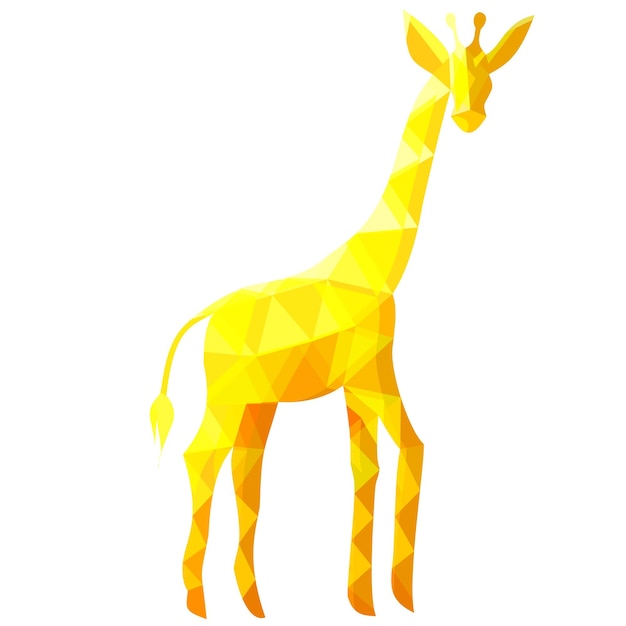 Low polygon geometry animal giraffe Low poly style vector Low poly design