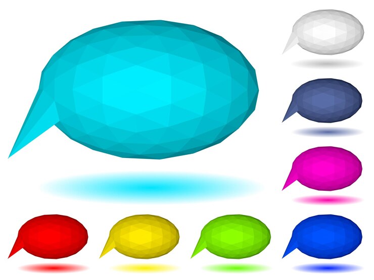 वेक्टर low polygonal speech bubbles of triangular faces