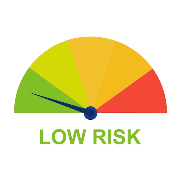 Vector low risk icon on white background. vector illustration.