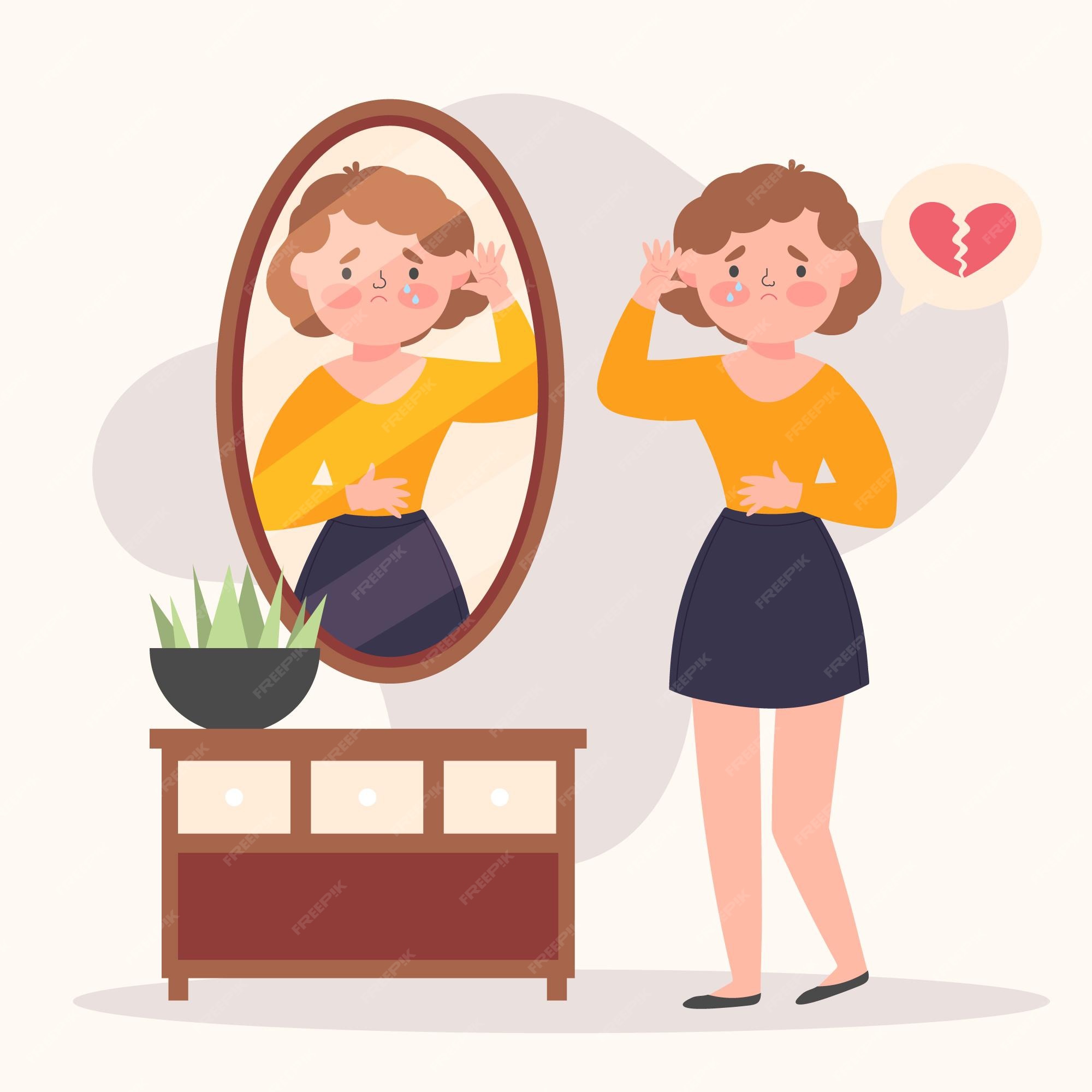 Premium Vector Low Self esteem Illustration premium-vector-low-self-esteem-illustration