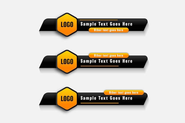 lower third banner template design Premium Vector