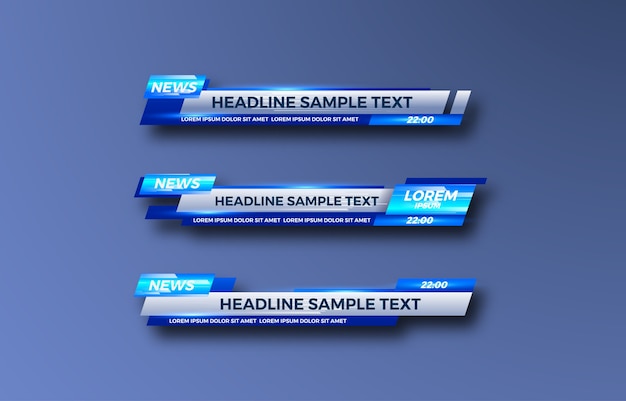 Vector lower third banner. tv, bars, set. streaming video. breaking news,sport news, interface, design template