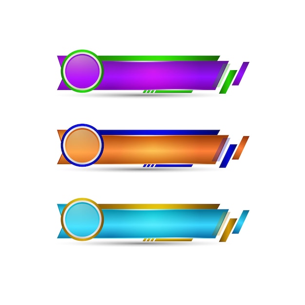 Vettore banner terzo inferiore in cerchio e geometrico