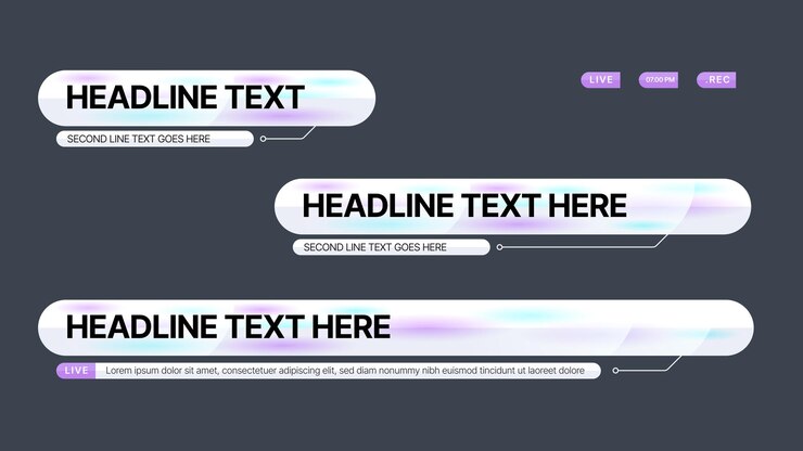 Vector lower third vector design with modern headline breaking news banner background template