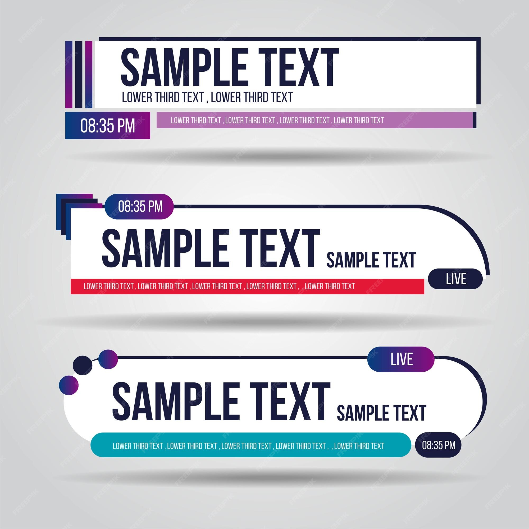 Premium Vector | Lower third white and colorful design template modern  contemporary set of banners bar screen broadcast bar name collection of  lower third for video editing on transparent background