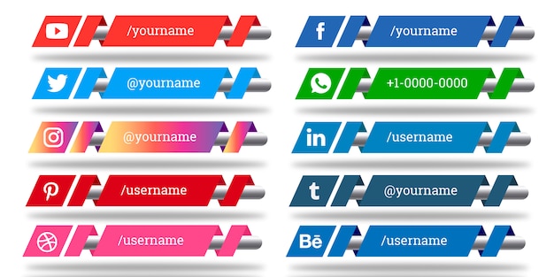 Set di social media dei terzi inferiori