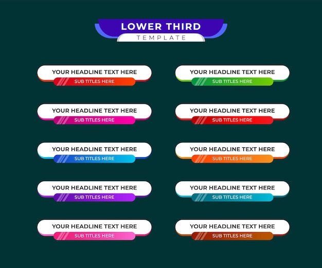 Lower Thirds 템플릿 또는 다채로운 Lower Thirds 템플릿 또는 Modern Lower Thirds 배너 템플릿