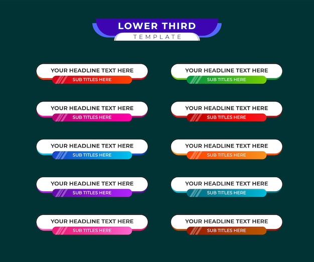 Lower Thirds 템플릿 또는 다채로운 Lower Thirds 템플릿 또는 Modern Lower Thirds 배너 템플릿