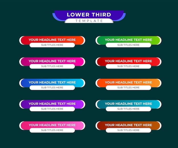 Vector lower thirds template or colorful lower thirds template or modern lower thirds banner template