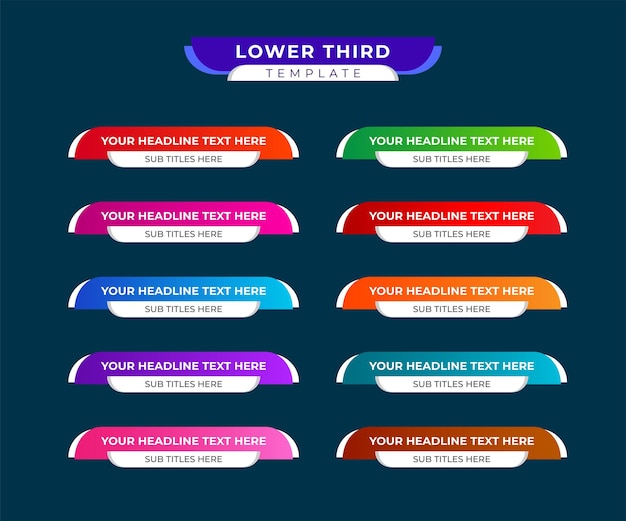 Lower Thirds 템플릿 또는 다채로운 Lower Thirds 템플릿 또는 Modern Lower Thirds 배너 템플릿