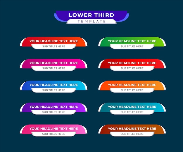 Vector lower thirds template or colorful lower thirds template or modern lower thirds banner template