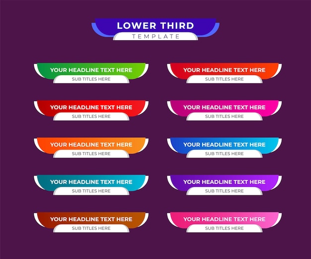 Lower thirds template or colorful lower thirds template or modern lower thirds banner template