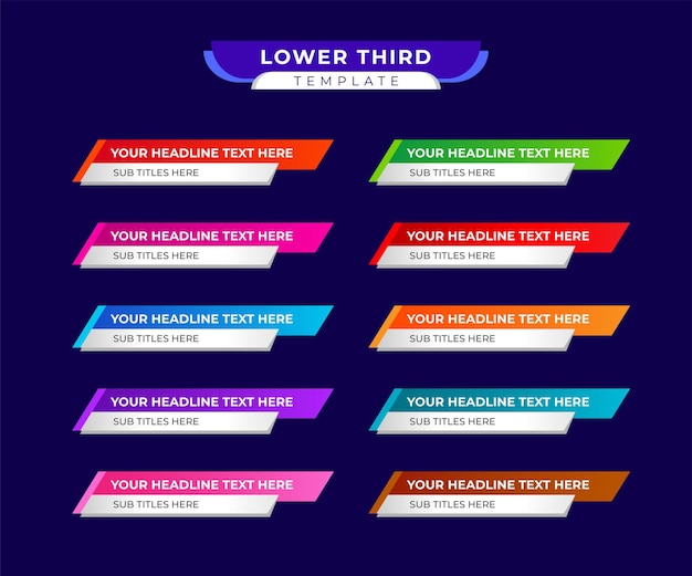 Lower Thirds 템플릿 또는 다채로운 Lower Thirds 템플릿 또는 Modern Lower Thirds 배너 템플릿