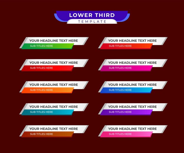 벡터 lower thirds 템플릿 또는 다채로운 lower thirds 템플릿 또는 modern lower thirds 배너 템플릿