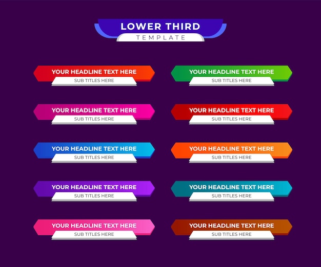 Lower Thirds 템플릿 또는 다채로운 Lower Thirds 템플릿 또는 Modern Lower Thirds 배너 템플릿