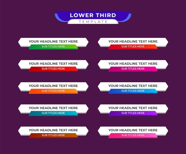 벡터 lower thirds 템플릿 또는 다채로운 lower thirds 템플릿 또는 modern lower thirds 배너 템플릿