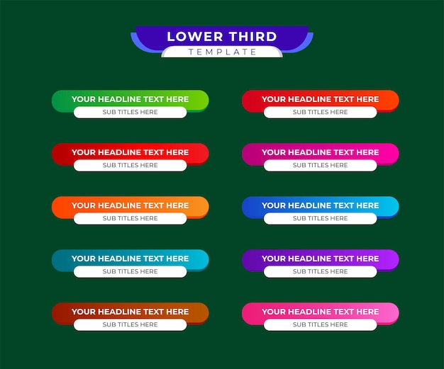 벡터 lower thirds 템플릿 또는 다채로운 lower thirds 템플릿 또는 modern lower thirds 배너 템플릿