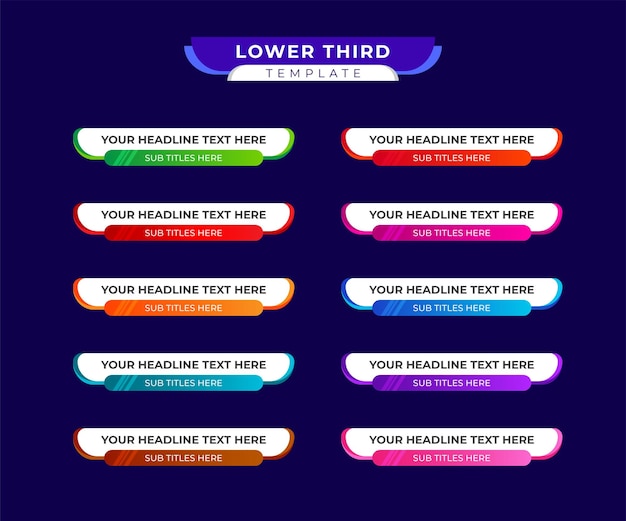 Lower Thirds 템플릿 또는 다채로운 Lower Thirds 템플릿 또는 Modern Lower Thirds 배너 템플릿
