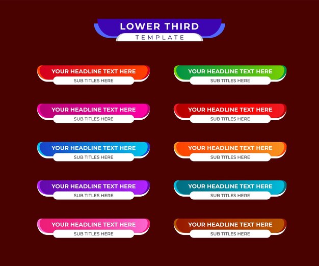 벡터 lower thirds 템플릿 또는 다채로운 lower thirds 템플릿 또는 modern lower thirds 배너 템플릿