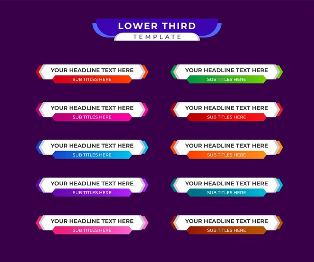 벡터 lower thirds 템플릿 또는 다채로운 lower thirds 템플릿 또는 modern lower thirds 배너 템플릿