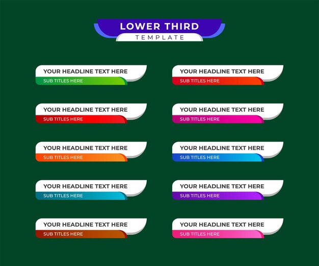 벡터 lower thirds 템플릿 또는 다채로운 lower thirds 템플릿 또는 modern lower thirds 배너 템플릿