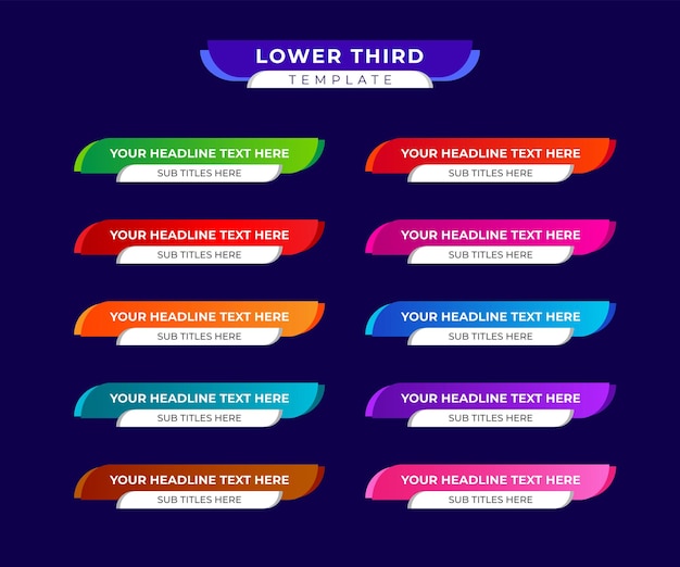 Lower Thirds 템플릿 또는 다채로운 Lower Thirds 템플릿 또는 Modern Lower Thirds 배너 템플릿