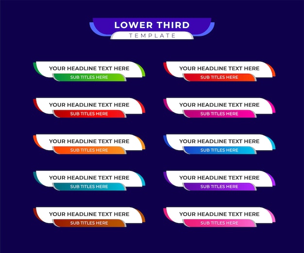 벡터 lower thirds 템플릿 또는 다채로운 lower thirds 템플릿 또는 modern lower thirds 배너 템플릿