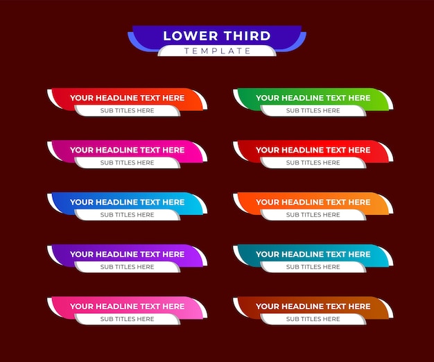 벡터 lower thirds 템플릿 또는 다채로운 lower thirds 템플릿 또는 modern lower thirds 배너 템플릿