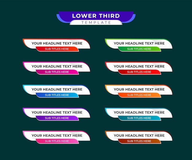 Lower Thirds 템플릿 또는 다채로운 Lower Thirds 템플릿 또는 Modern Lower Thirds 배너 템플릿