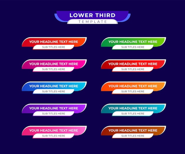 벡터 lower thirds 템플릿 또는 다채로운 lower thirds 템플릿 또는 modern lower thirds 배너 템플릿