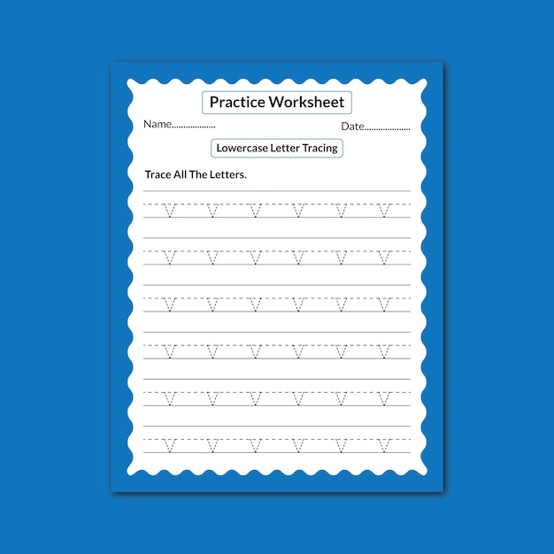 Lowercase letter tracing worksheet for kids