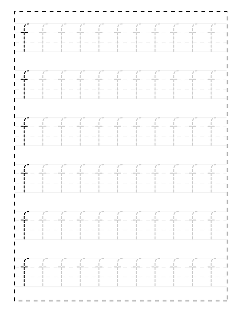 未就学児および幼児向けの小文字のアルファベット追跡ワークシート