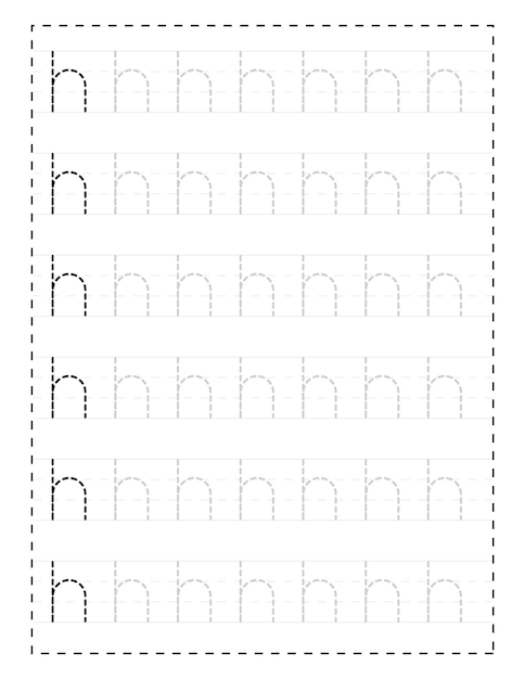 未就学児および幼児向けの小文字のアルファベット追跡ワークシート