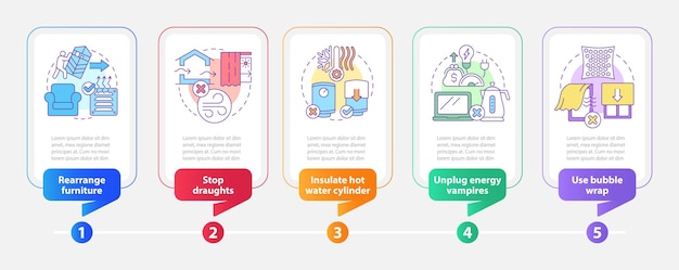 Lowering heat costs in winter tips rectangle infographic template