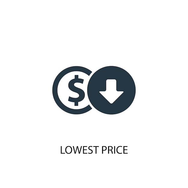 Icona del prezzo più basso. illustrazione semplice dell'elemento. design del simbolo del concetto di prezzo più basso. può essere utilizzato per web e mobile.