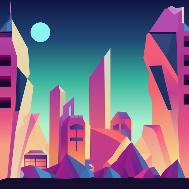 Vector a lowpoly desert city background