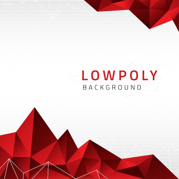 Lowpoly red background vector