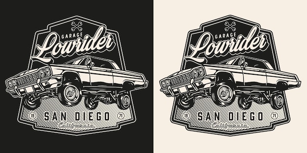 Stampa vintage da garage personalizzata lowrider