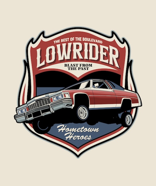 Vector lowrider hometown heroes retro design