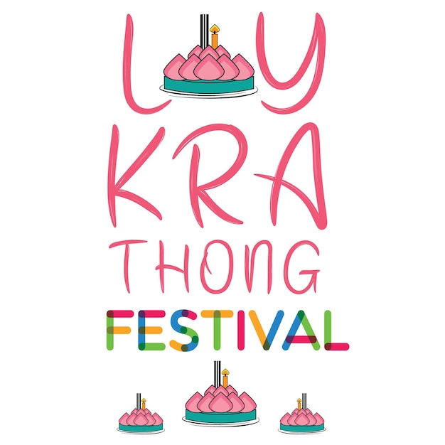 Loy Kra Thong Festival geweldig t-shirtontwerp